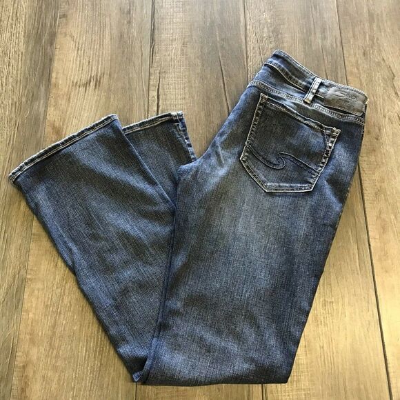 Silver Jeans Womens Berkley Slim Boot Low Rise Distressed Medium Wash Size 30/31 - Picture 1 of 11